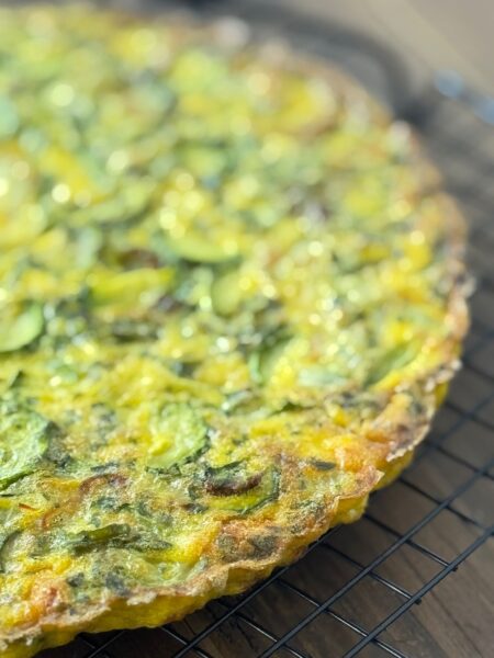 frittata di scarti di zucchine su griglia