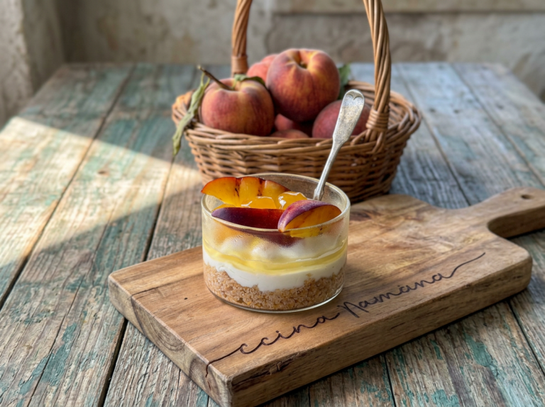 cheesecake senza cottura con le pesche