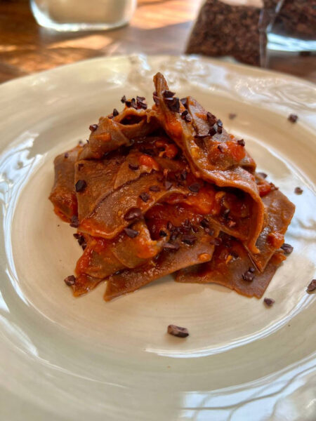 maltagliati al caco - piatto finito