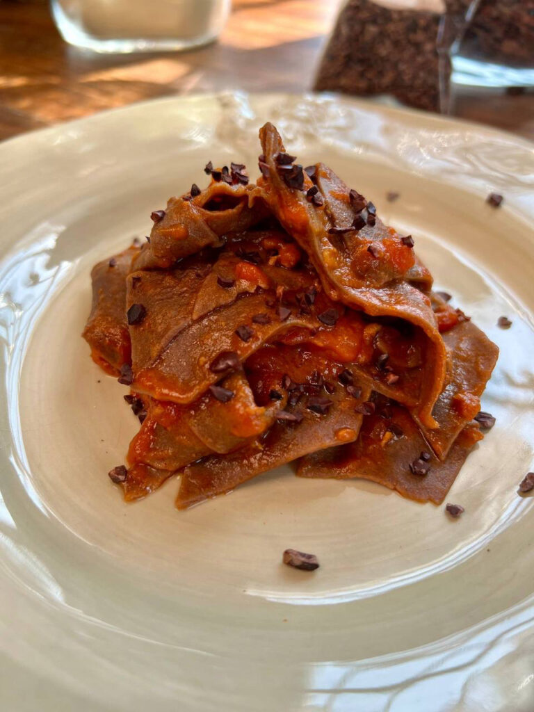 maltagliati al caco - piatto finito