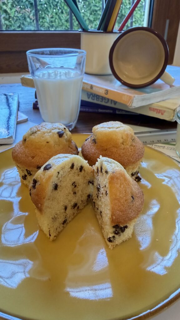 Muffin con gocce di cioccolato per il Back to School, merenda fatta in casa
