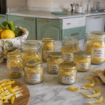 barattoli di polvere di limone fatto in caso
