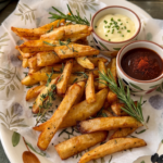 Patate fritte fatte in casa, dorate e croccanti, preparate con una sola frittura in padella Red Chef